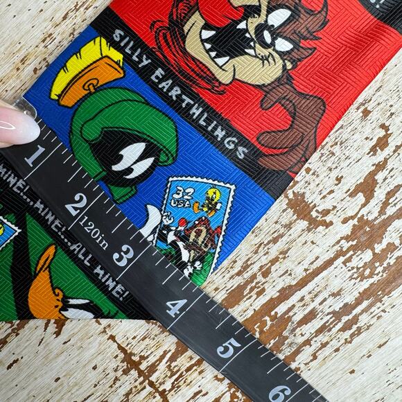 Warner Bros Vintage Looney Tunes Stamp Collection Neck Tie One Size - Picture 6 of 7